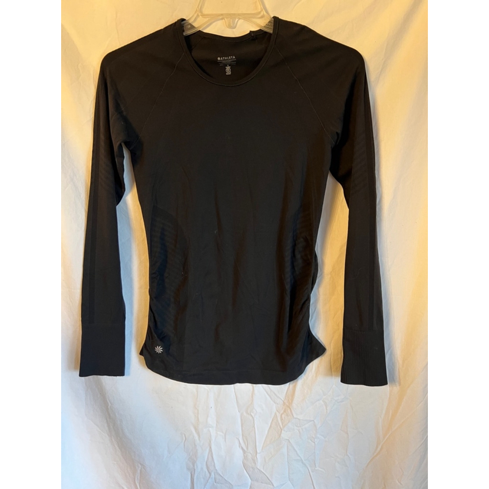 Women's Athleta Black Long Sleeve Layering Shirt Size S